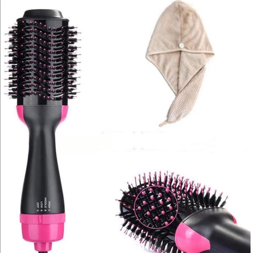 One Step Hair Dryer & Volumizer Brush (Pink/Black)